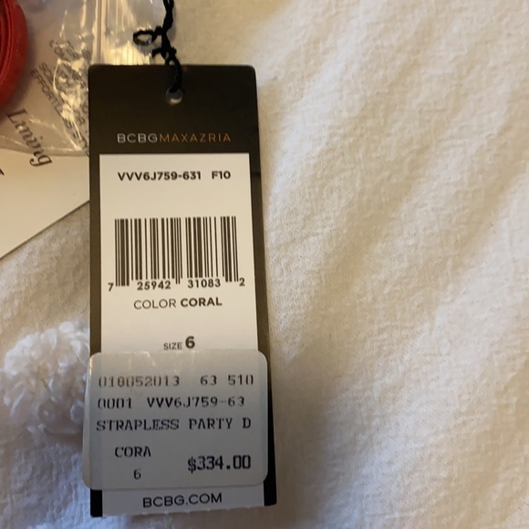 BCBG pink strapless coral party dress - Picture 2 of 3